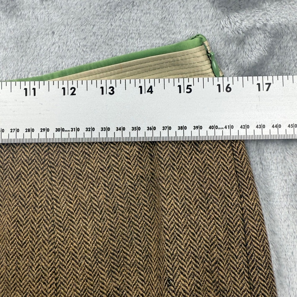 Ann Taylor Loft Brown Herringbone Wool Blend Skirt Green Trim Size 6 Irish - Picture 7 of 16